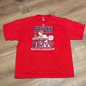David Freese Red St. Louis Cardinals MVP T-Shirt 2011 Size 2XL
